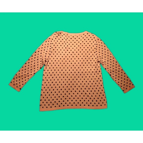 Mel & Lisa Women Top Long Sleeve Pink Polka Dot Rhinestone Size M Barbiecore - Picture 2 of 6